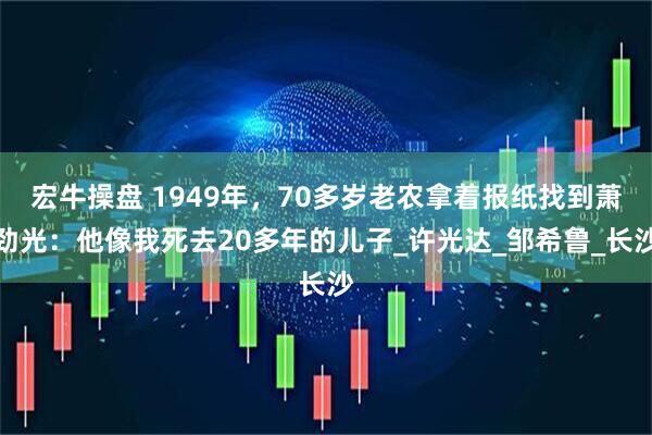 宏牛操盘 1949年，70多岁老农拿着报纸找到萧劲光：他像我死去20多年的儿子_许光达_邹希鲁_长沙